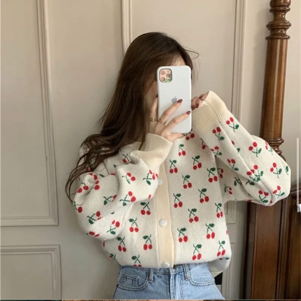 YESSTYLE: Sheppa - Cherry Print Cardigan